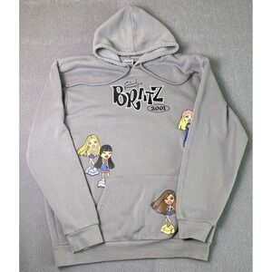 Y2K Bratz Hoodie Adults M Gray 2001 Cartoon Graphic Pullover Sweatshirt